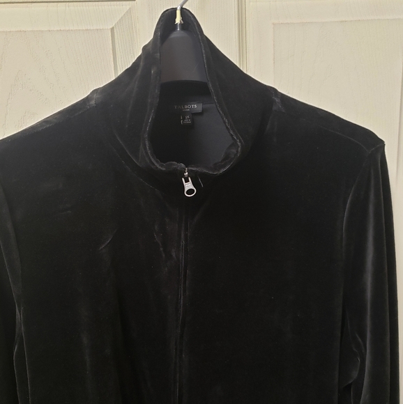 Talbots Jackets & Coats Black Velour Jacket 2x Poshmark